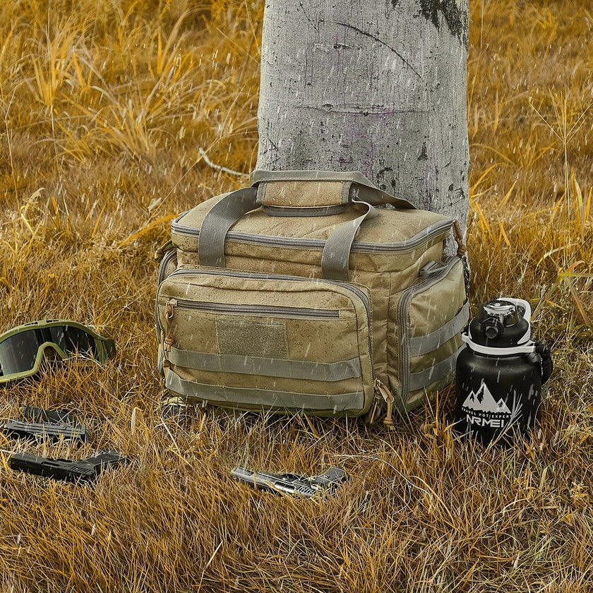 VEVOR Soft Pistol Case for 4 Pistols Handgun Bag Outdoor Hunting Shooting Brown