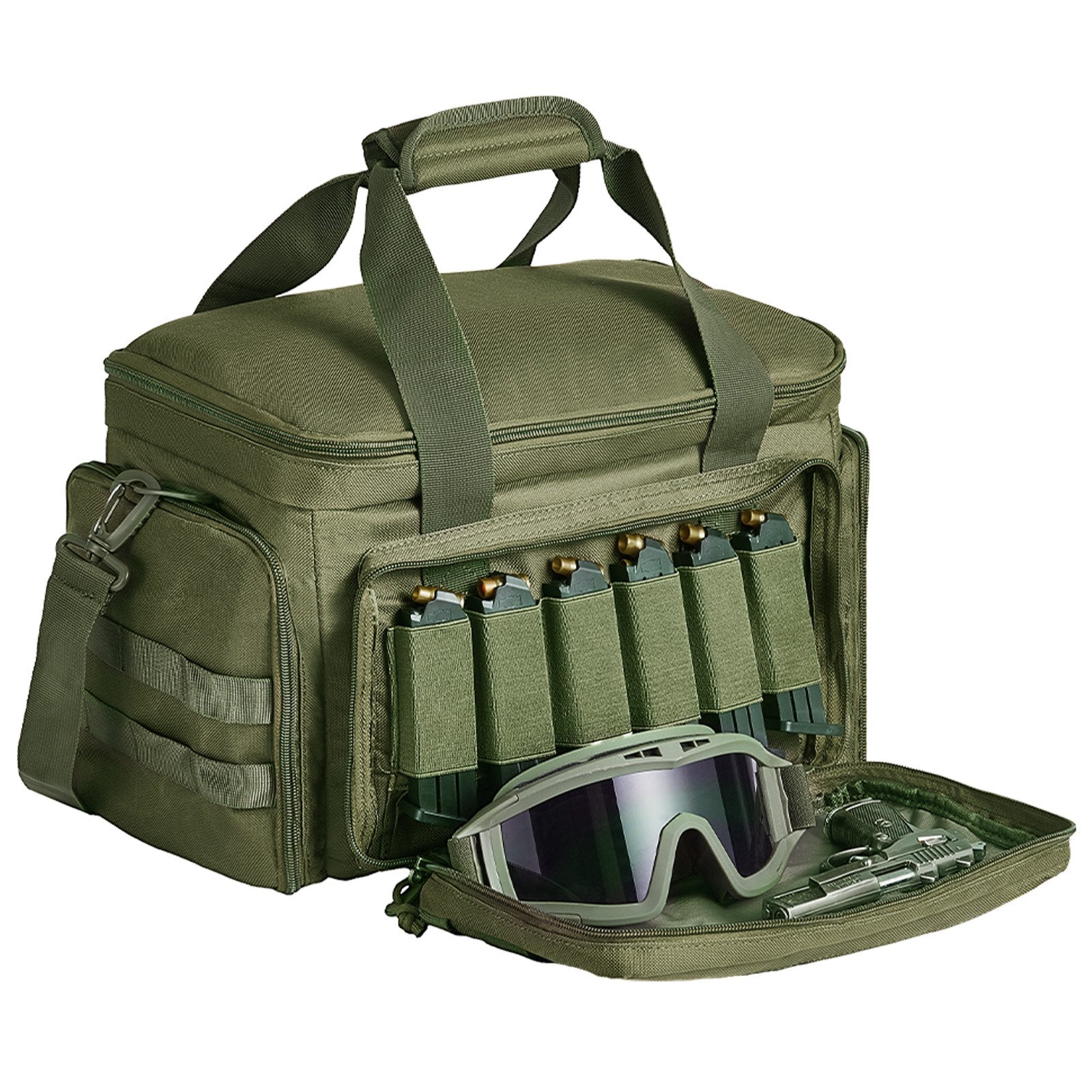VEVOR Soft Pistol Case for 4 Pistols Handgun Bag Outdoor Hunting Shooting Green