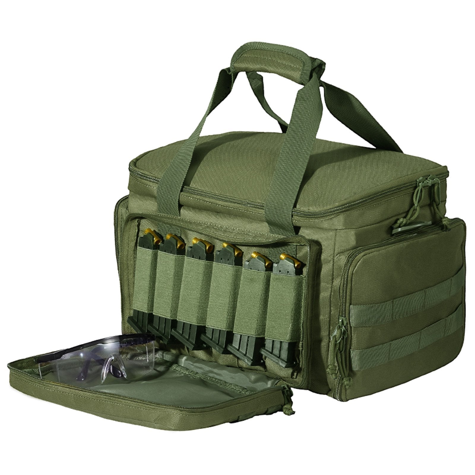 VEVOR Soft Pistol Case for 4 Pistols Handgun Bag Outdoor Hunting Shooting Green