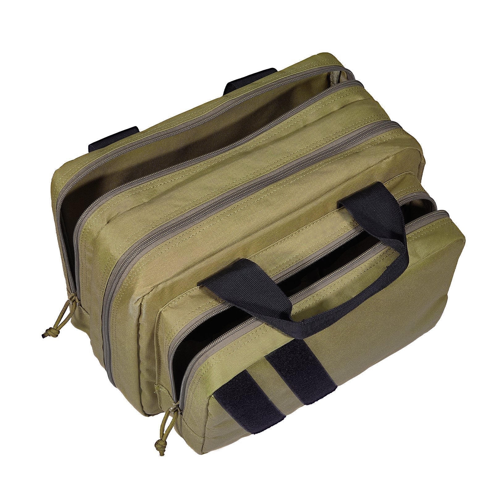 VEVOR Range Bag for 2 Pistols Tactical Gun Bag 2 Built-in Pistol Bags Brown
