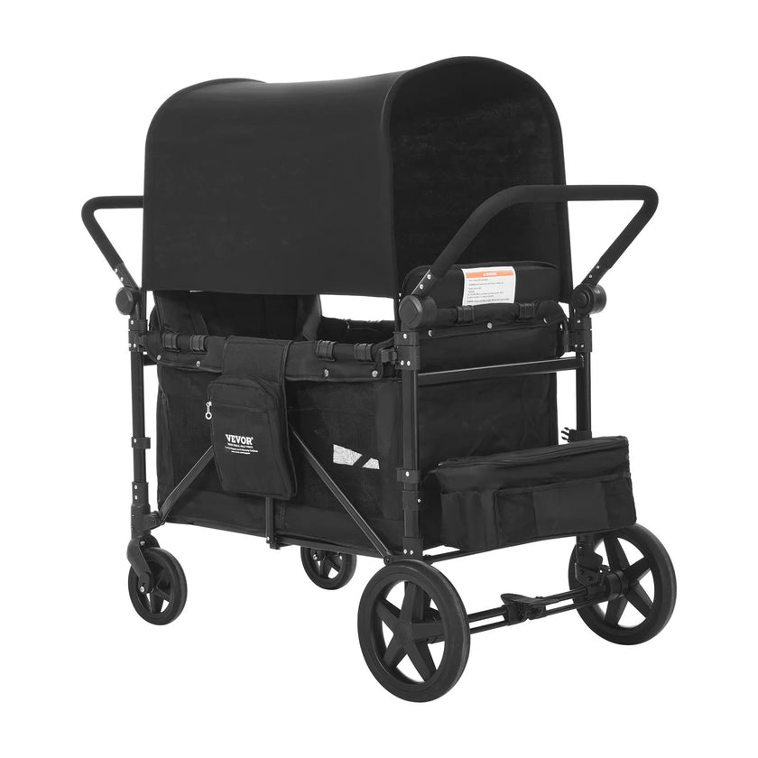 VEVOR Wagon Stroller for 4 Kids Push Pull Collapsible Stroller 330LBS Loading