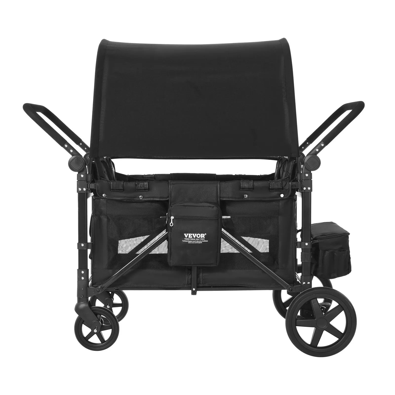 VEVOR Wagon Stroller for 4 Kids Push Pull Collapsible Stroller 330LBS Loading