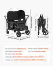 Wagon Stroller for 4 Kids Push Pull Quad Collapsible Stroller for Camping