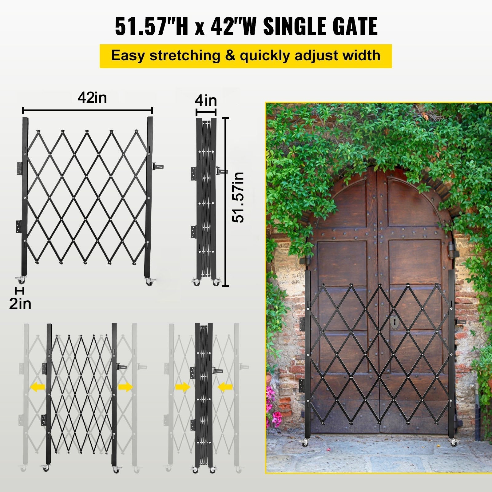 VEVOR Single Folding Security Gate, 48