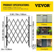 VEVOR Single Folding Security Gate, 5.1'H x 5.9'W ?61 x 71 inch?Folding Door Gate, Steel Accordion Security Gate, Flexible Expanding Security Gate, 360° Rolling Barricade Gate, Scissor Gate/Door with Padlock
