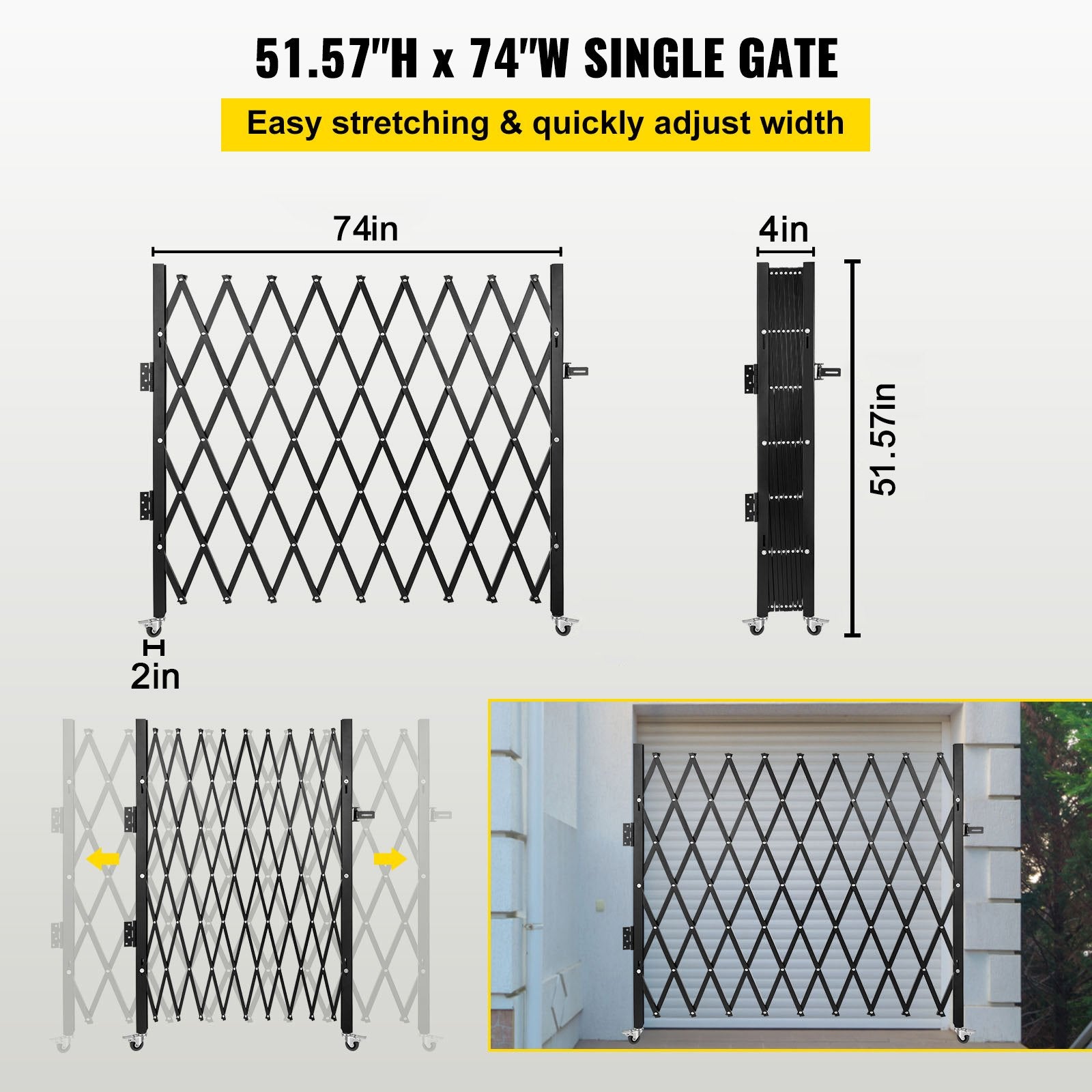 VEVOR Single Folding Security Gate, 75