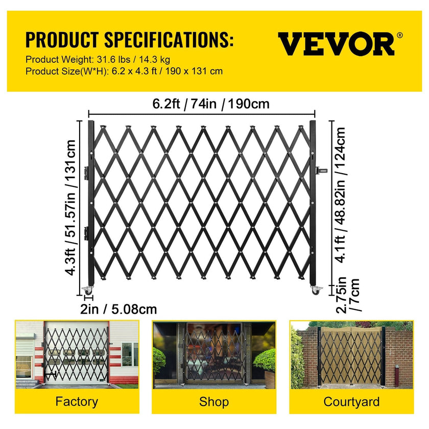 VEVOR Single Folding Security Gate, 75