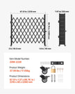 VEVOR Single Folding Security Gate, 7.1'H x 7.9' W（85 x 95 inch） Folding Door Gate, Steel Accordion Security Gate, Flexible Expanding Security Gate, 360° Rolling Barricade Gate, Scissor Gate/Door w/ Padlock