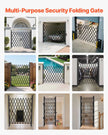 VEVOR Single Folding Security Gate, 7.1'H x 7.9' W（85 x 95 inch） Folding Door Gate, Steel Accordion Security Gate, Flexible Expanding Security Gate, 360° Rolling Barricade Gate, Scissor Gate/Door w/ Padlock