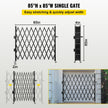 VEVOR Single Folding Security Gate, 7.1' H x 7.1' W?85 x 85 inch? Folding Door Gate, Steel Accordion Security Gate, Flexible Expanding Security Gate, 360° Rolling Barricade Gate, Scissor Gate/Door with Padlock