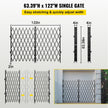 VEVOR Double Folding Security Gate, 5.1' H x 10.2' W Folding Door Gate, Steel Accordion Security Gate, Flexible Expanding Security Gate, 360° Rolling Barricade Gate, Scissor Gate or Door with Padlock