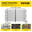 VEVOR Double Folding Security Gate, 5.1' H x 10.2' W Folding Door Gate, Steel Accordion Security Gate, Flexible Expanding Security Gate, 360° Rolling Barricade Gate, Scissor Gate or Door with Padlock