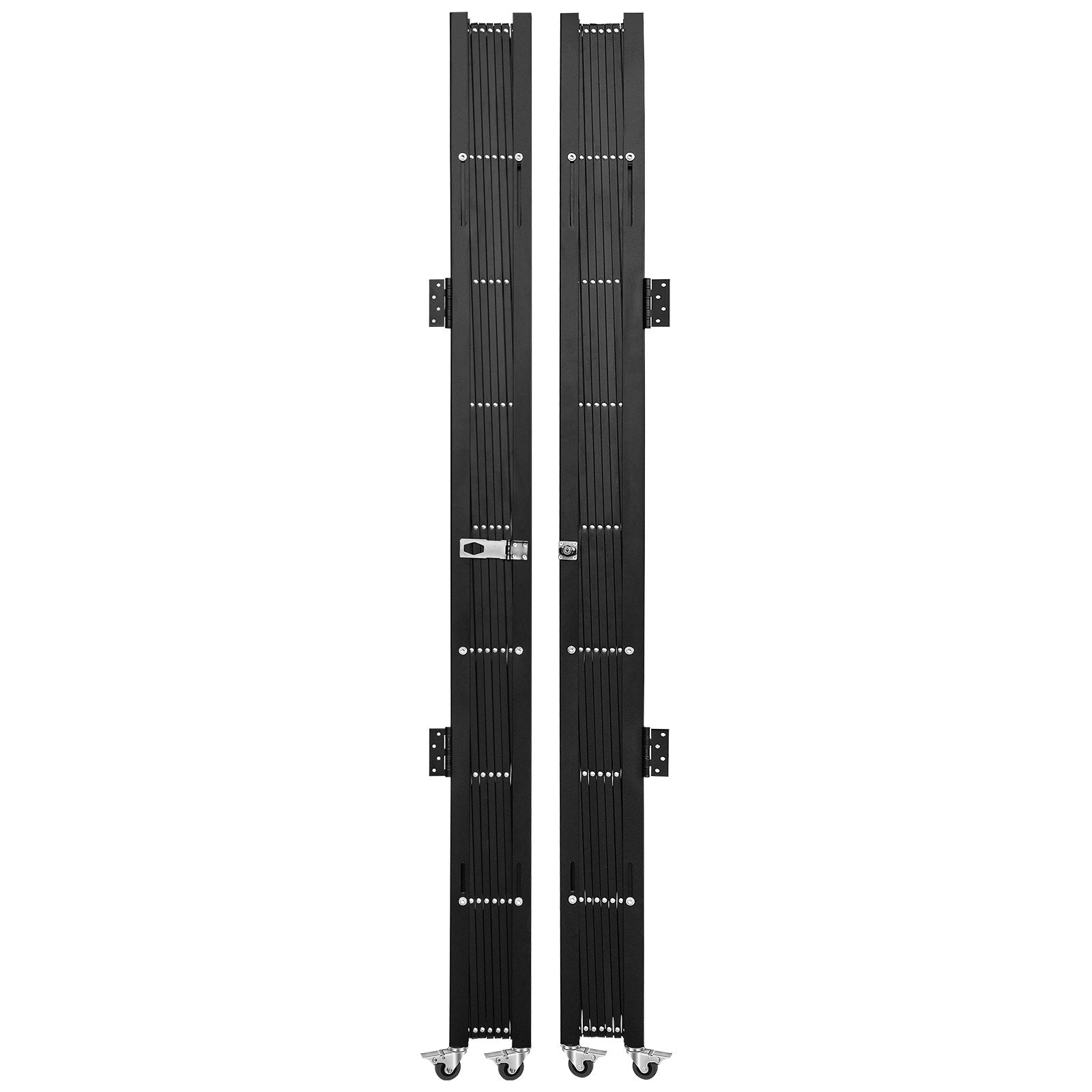 VEVOR Double Folding Security Gate, 5.1' H x 10.2' W Folding Door Gate, Steel Accordion Security Gate, Flexible Expanding Security Gate, 360° Rolling Barricade Gate, Scissor Gate or Door with Padlock
