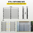 VEVOR Double Folding Security Gate, 7.1' H x 12.5' W Folding Door Gate, Steel Accordion Security Gate, Flexible Expanding Security Gate, 360° Rolling Barricade Gate, Scissor Gate or Door w/ Padlock