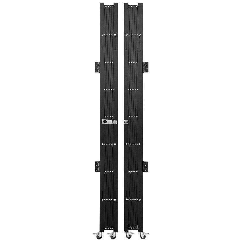 VEVOR Double Folding Security Gate, 7.1' H x 12.5' W Folding Door Gate, Steel Accordion Security Gate, Flexible Expanding Security Gate, 360° Rolling Barricade Gate, Scissor Gate or Door w/ Padlock