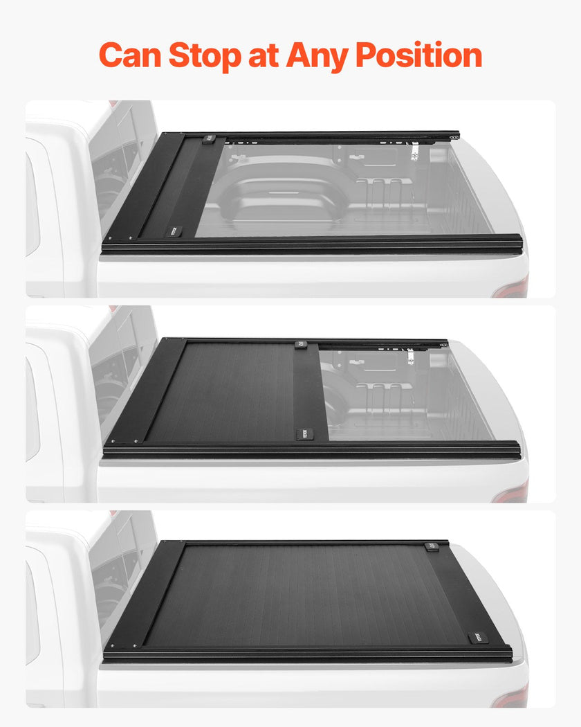 VEVOR 5.7 ft Retractable Tonneau Cover Hard Tonneau Cover for Dodge Ram 1500