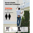 12.5FT Telescoping Ladder, Aluminum Collapsible Extension Ladder with One-Touch Retraction, 330 lbs Capacity