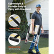 12.5FT Telescoping Ladder, Aluminum Collapsible Extension Ladder with One-Touch Retraction, 330 lbs Capacity