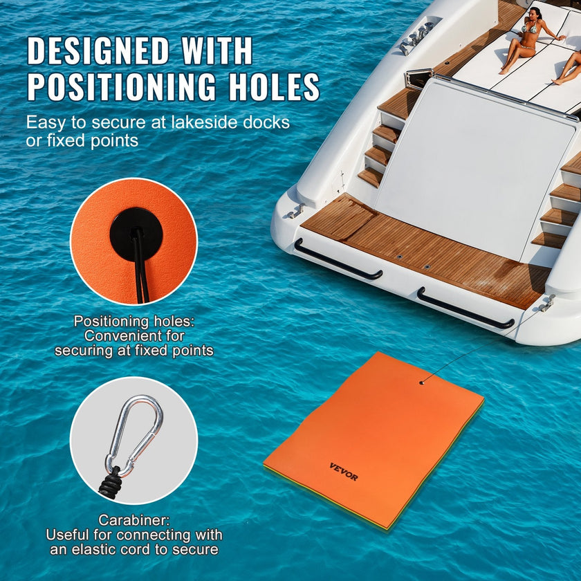 VEVOR Lily Pad Floating Mat, Large 9x6 FT Floating Water Pad, 3-Layer Floating Dock for Adults Kids, 1.3