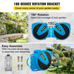 VEVOR Retractable Hose Reel, 5/8 inch x 65 ft, Any Length Lock & Automatic Rewind Water Hose, Wall Mounted Garden Hose Reel w/ 180° Swivel Bracket and 7 Pattern Hose Nozzle, Blue