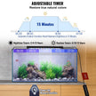 VEVOR Aquarium Light, 10W Full Spectrum Fish Tank Light with 5 Levels Adjustable Brightness, Adjustable Timer and Power-Off Memory, with ABS Shell Extendable Brackets for 12