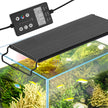 VEVOR Aquarium Light with LCD Monitor, 14W Full Spectrum Fish Tank Light with 24/7 Natural Mode, Adjustable Brightness & Timer - Aluminum Alloy Shell Extendable Brackets for 12