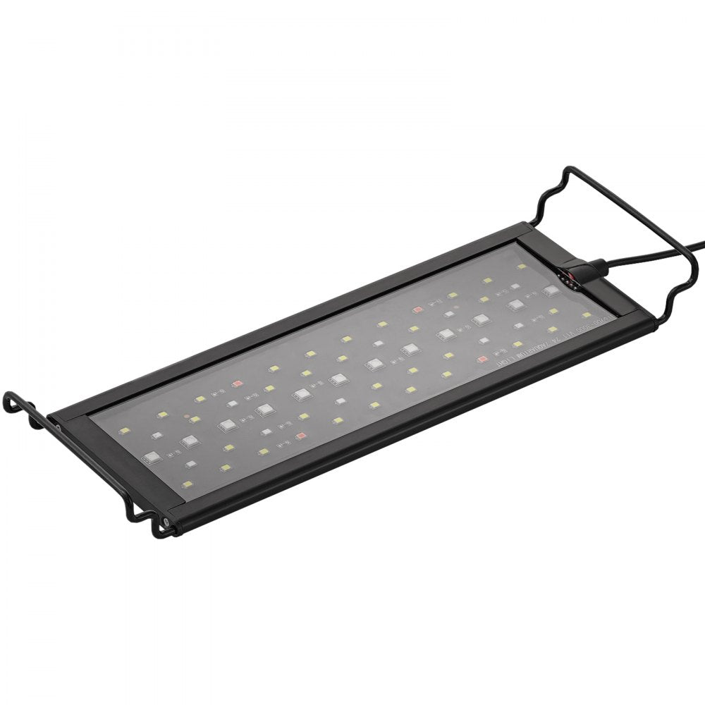 VEVOR Aquarium Light with LCD Monitor, 14W Full Spectrum Fish Tank Light with 24/7 Natural Mode, Adjustable Brightness & Timer - Aluminum Alloy Shell Extendable Brackets for 12
