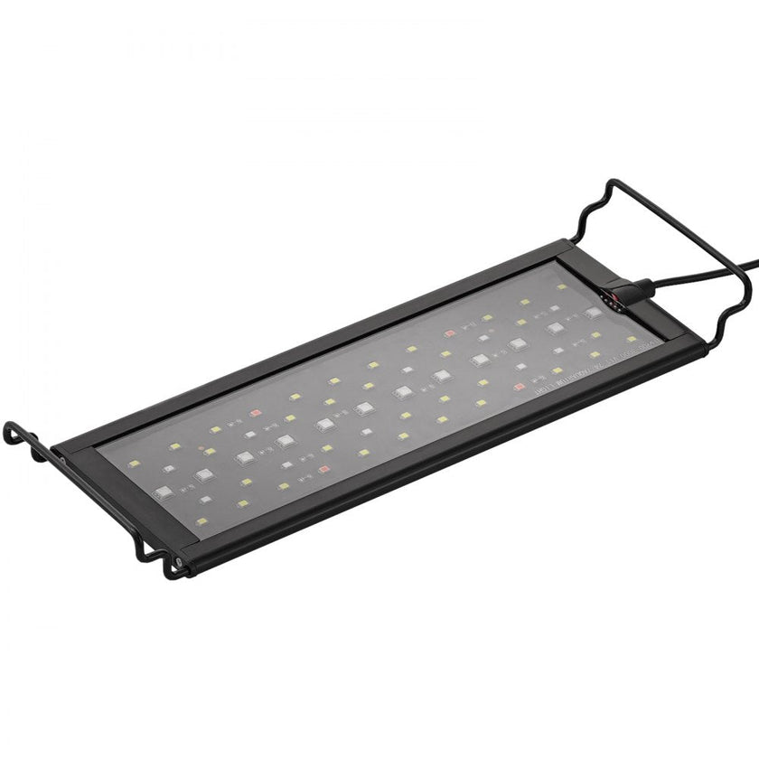 VEVOR Aquarium Light with LCD Monitor, 14W Full Spectrum Fish Tank Light with 24/7 Natural Mode, Adjustable Brightness & Timer - Aluminum Alloy Shell Extendable Brackets for 12