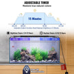 VEVOR Aquarium Light, 14W Full Spectrum Fish Tank Light with 5 Levels Adjustable Brightness, Adjustable Timer and Power-Off Memory, with ABS Shell Extendable Brackets for 18