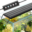 VEVOR Aquarium Light, 14W Full Spectrum Fish Tank Light with 5 Levels Adjustable Brightness, Adjustable Timer and Power-Off Memory, with ABS Shell Extendable Brackets for 18