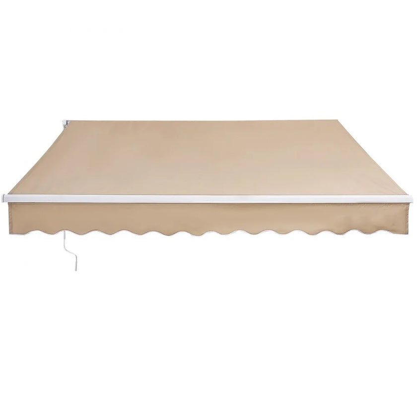 VEVOR Manual Retractable Awning, 12 x 10 ft Outdoor Patio Awning Retractable Sun Shade, Water-Resistant Polyester Patio Door Window Awning Sunshade Shelter with Crank Handle for Backyard, Balcony