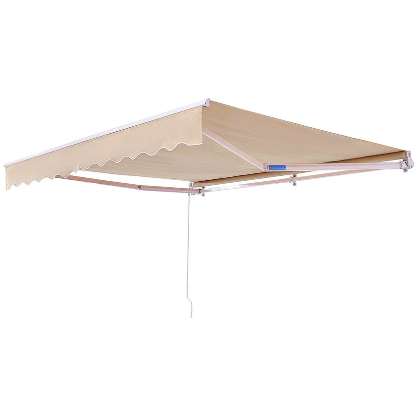 VEVOR Manual Retractable Awning, 8 x 7 ft Outdoor Patio Awning Retractable Sun Shade, Water-Resistant Polyester Patio Door Window Awning Sunshade Shelter with Crank Handle for Backyard, Balcony