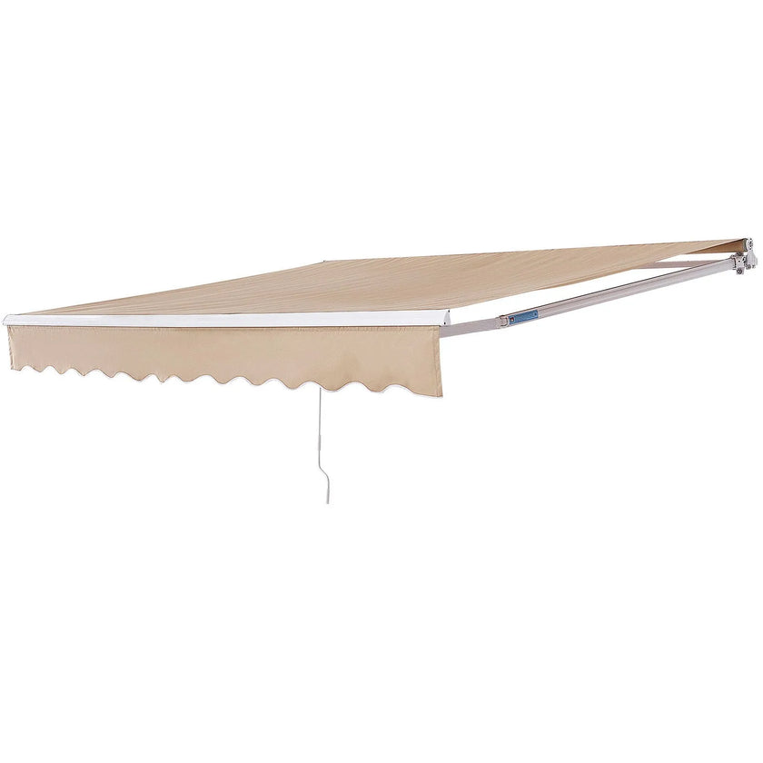 VEVOR Manual Retractable Awning, 8 x 7 ft Outdoor Patio Awning Retractable Sun Shade, Water-Resistant Polyester Patio Door Window Awning Sunshade Shelter with Crank Handle for Backyard, Balcony