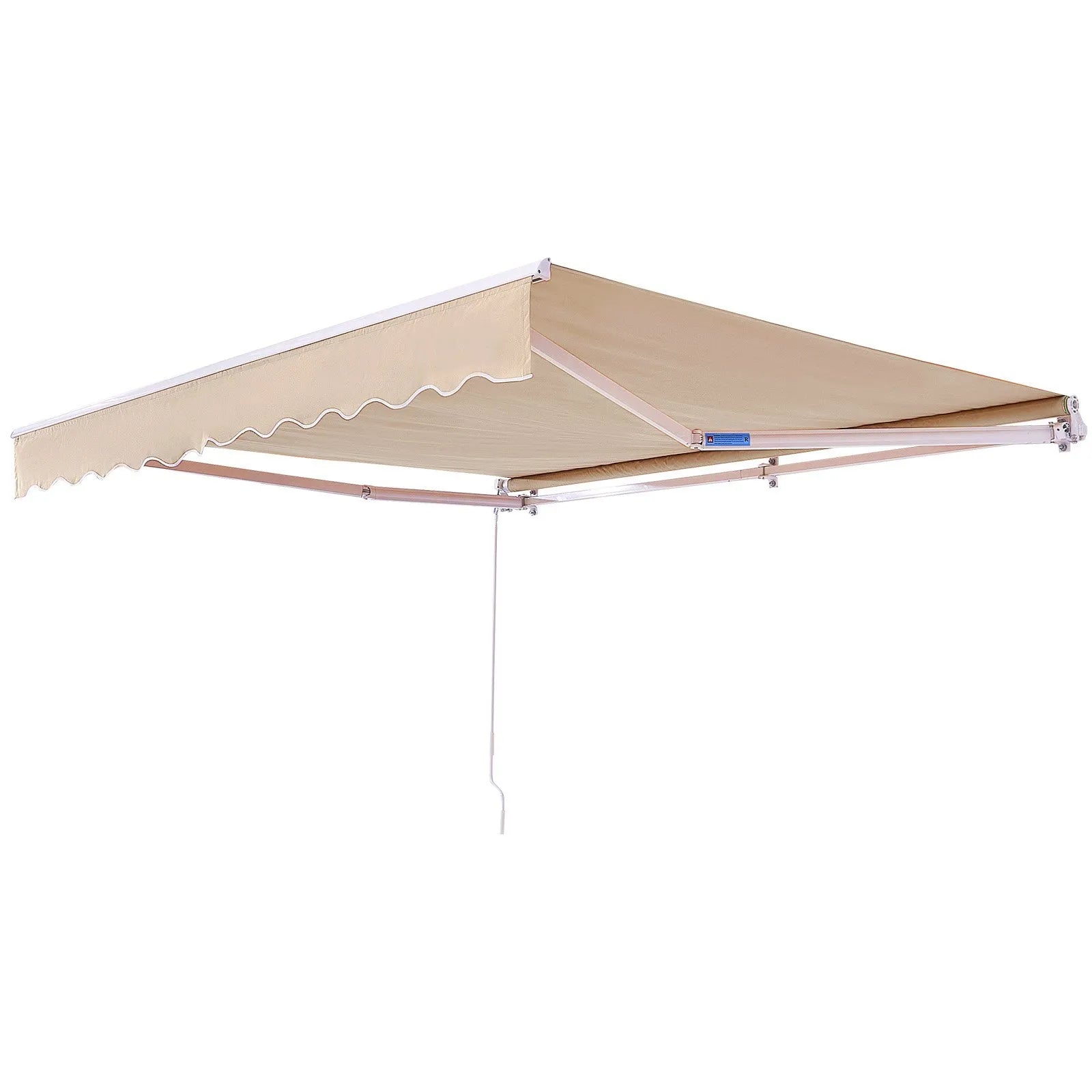 VEVOR Manual Retractable Awning, 13 x 8 ft Outdoor Patio Awning Retractable Sun Shade, Water-Resistant Polyester Patio Door Window Awning Sunshade Shelter with Crank Handle for Backyard, Balcony