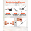 33ft Chimney Sweep Kit with Dual Brush Heads, Flexible Fireplace Chimney Cleaning Brush Tool with Rods & Safety Goggles
