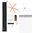 33ft Chimney Sweep Kit with Dual Brush Heads, Flexible Fireplace Chimney Cleaning Brush Tool with Rods & Safety Goggles