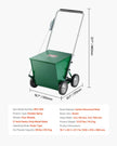 VEVOR Dry Line Marker 4-Wheel 2 or 4 in Lines Heavy Duty Steel Chalker 65 lbs