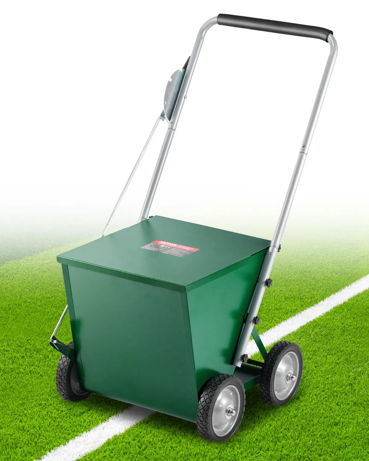VEVOR Dry Line Marker 4-Wheel 2 or 4 in Lines Heavy Duty Steel Chalker 65 lbs