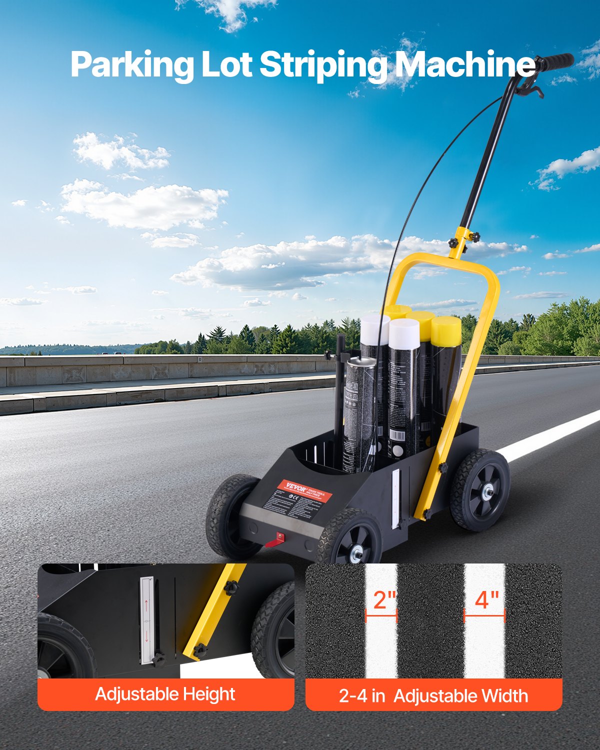 VEVOR Striping Line Marking Machine 24 x 13 x 35.4 in Striping Machine Black
