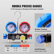 VEVOR 4 Way AC Gauge - AC Manifold Gauge Set for R134A R22 R12 R502 Refrigerant, Freon Gauges with 5ft Hoses, Couplers, Can Tap Works on Car Auto Freon Charging and Evacuation