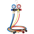 VEVOR 4 Way AC Gauge - AC Manifold Gauge Set for R134A R22 R12 R502 Refrigerant, Freon Gauges with 5ft Hoses, Couplers, Can Tap Works on Car Auto Freon Charging and Evacuation