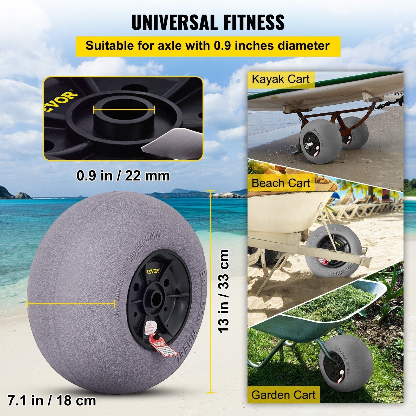 VEVOR Beach Balloon Wheels, 13
