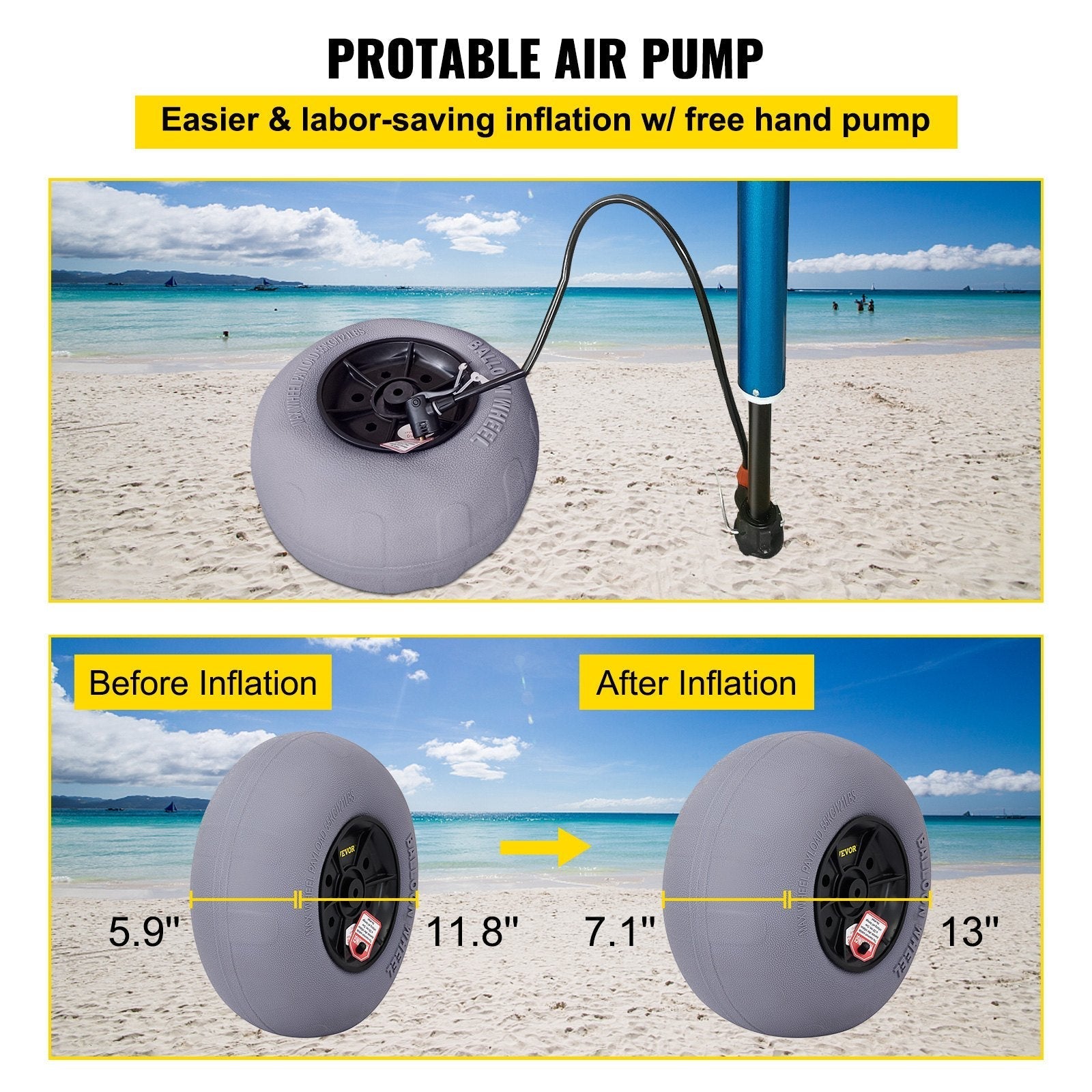 VEVOR Beach Balloon Wheels, 13