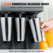 VEVOR Milkshake Maker, 375W x 3 Electric Milkshake Machine, Triple Heads Drink Mixer Blender Machine, 3-Speed Milkshake Mixer with 3 x 820 ml Stainless Steel Cups, for Commercial and Home