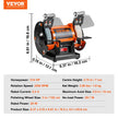 VEVOR Bench Polisher & Buffing Machine for Metal/Jewelry/Wood - With Wool & Abrasive Wheels, 100 Tools, 3590RPM