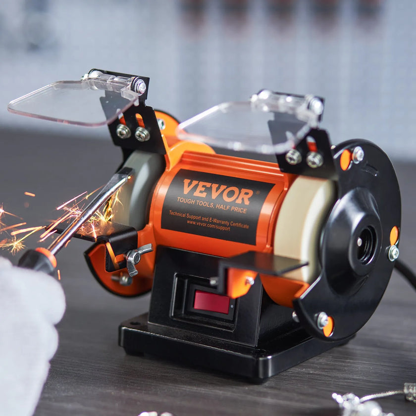 VEVOR Bench Polisher & Buffing Machine for Metal/Jewelry/Wood - With Wool & Abrasive Wheels, 100 Tools, 3590RPM