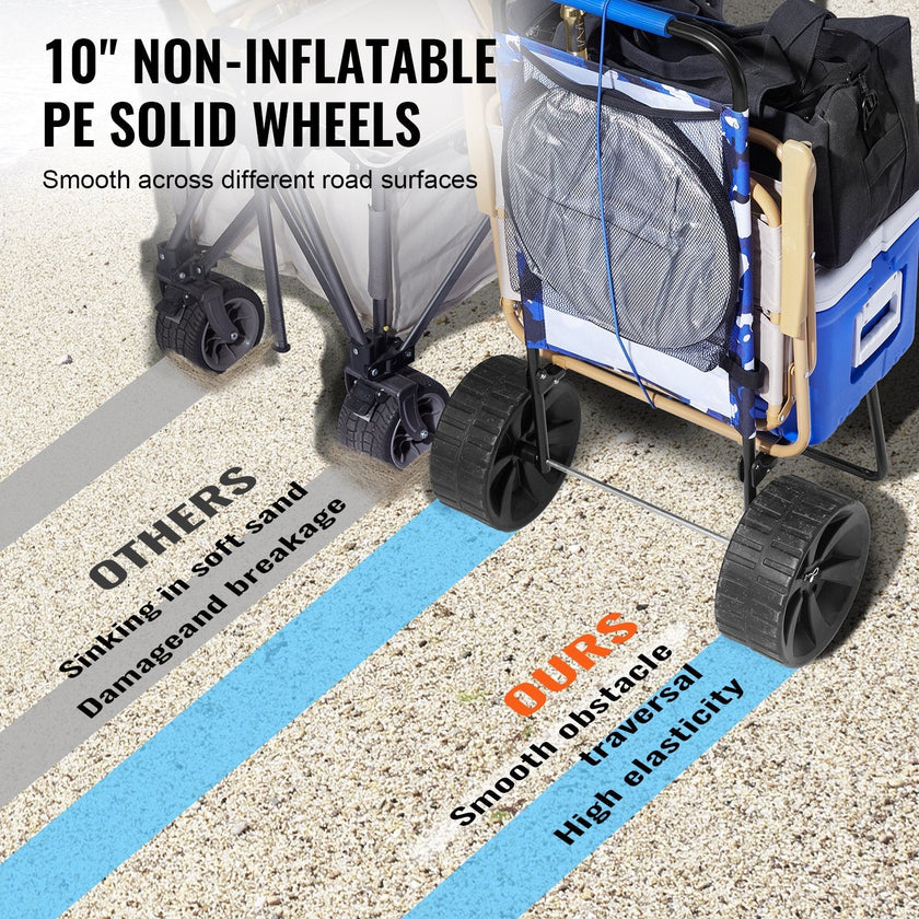 VEVOR Beach Dolly with Big Wheels for Sand, 15.4