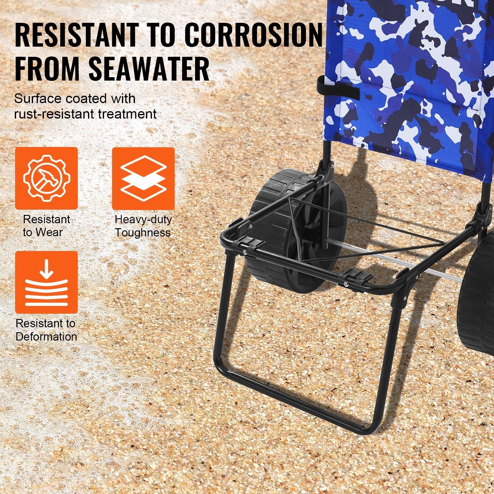 VEVOR Beach Dolly with Big Wheels for Sand, 15.4