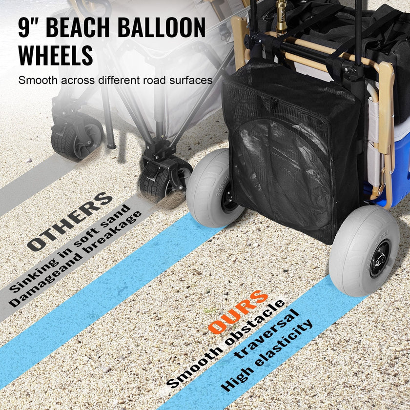 VEVOR Beach Dolly with Big Wheels for Sand, 20.1