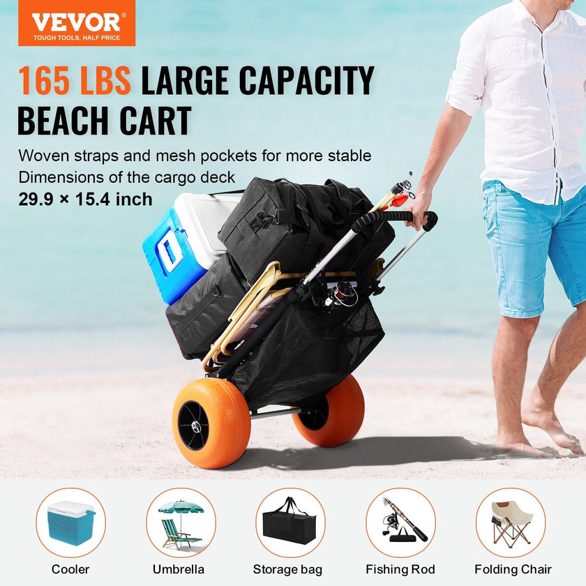 VEVOR Beach Dolly with Big Wheels for Sand, 29.9